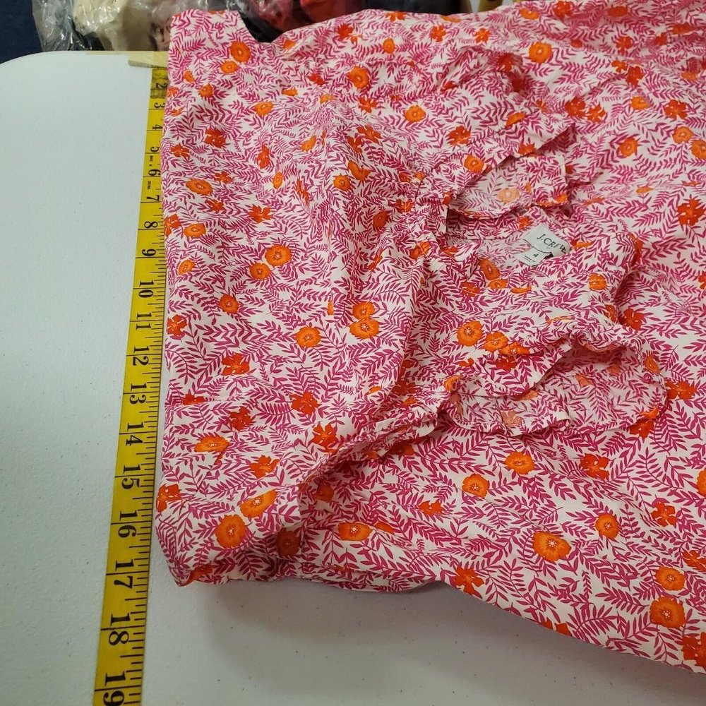 J Crew Womens Floral Tiered Midi Dress Size 4 Pink Sleeveless A Line Pockets - Picture 8 of 13